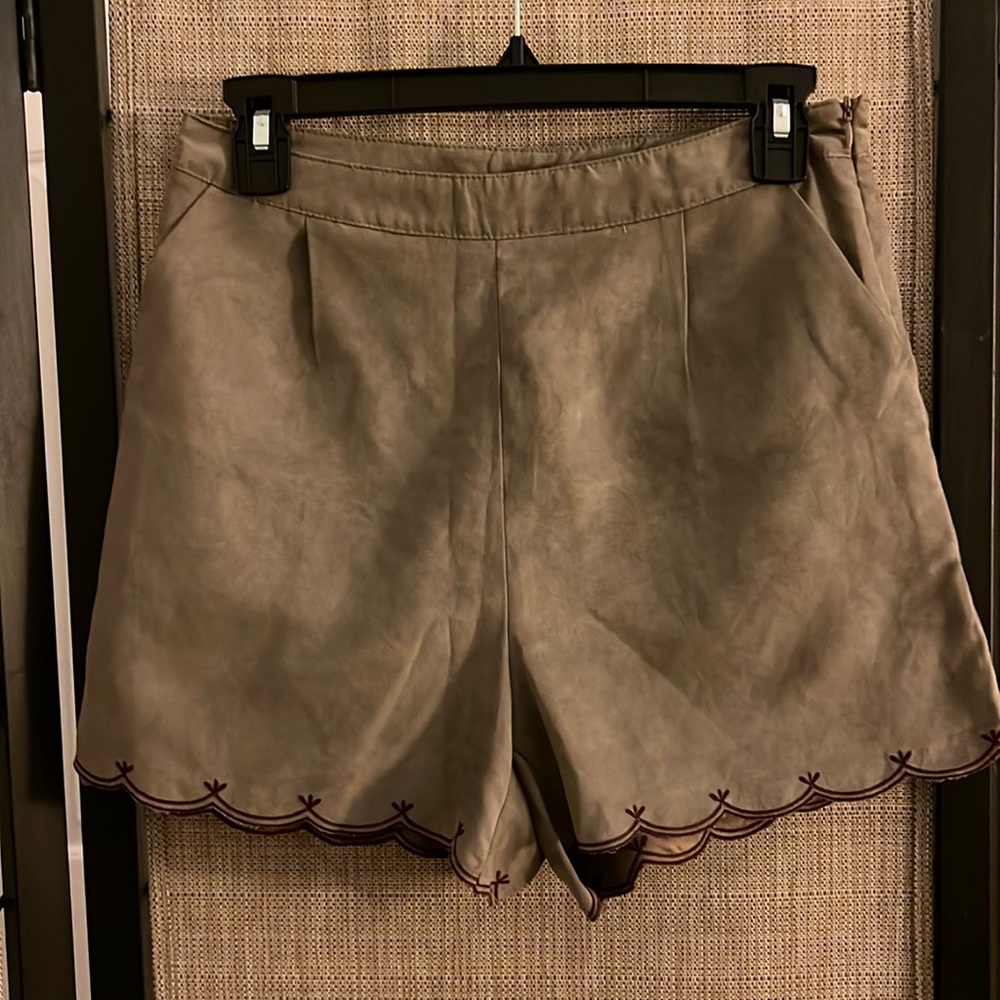 Faux suede high waist shorts